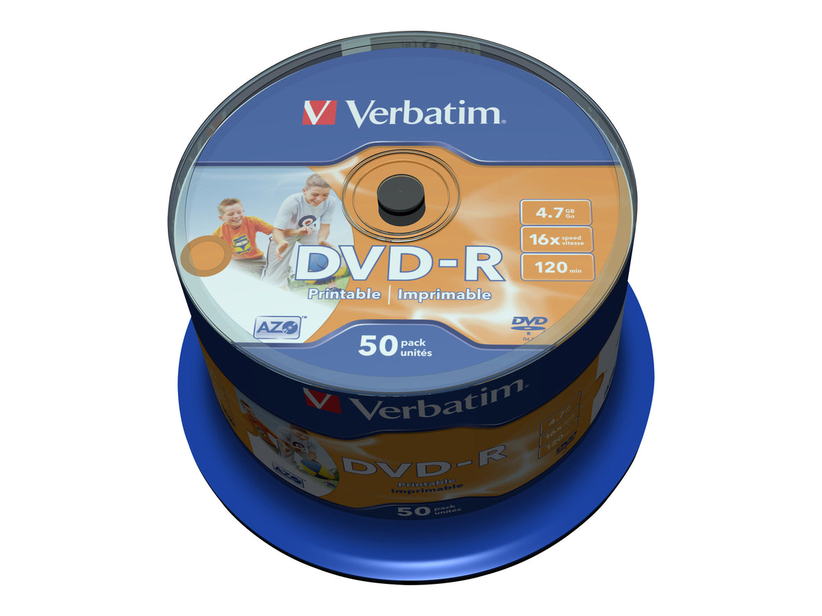 Verbatim 50 x DVD-R - 4.7 GB 16x - breite bedruckbare Fläche für Fotos