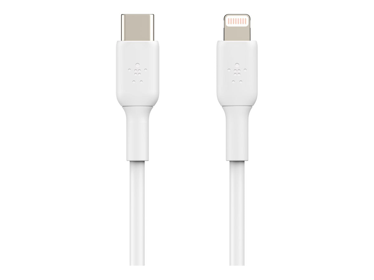 Belkin BOOST CHARGE - Lightning-Kabel - 24 pin USB-C männlich zu Lightning männlich - 1 m - weiß - USB-Stromversorgung (18 W)