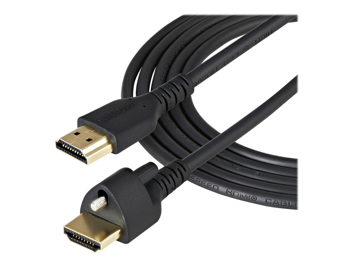 StarTech.com 1m High Speed HDMI Kabel - 4K 60Hz HDR - HDMI-2.0-Monitorkabel mit Verriegelungsschraube für sichere Verbindung - HDMI-Kabel mit Ethernet - St/St (HDMM1MLS)