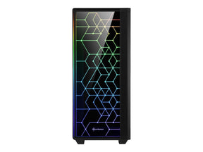 Sharkoon RGB LIT 100 - Tower - ATX - windowed side panel (tempered glass)