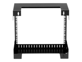 StarTech.com 8U 19" Wall Mount Network Rack - 12" Deep 2 Post Open Frame Server Room Rack for Data/AV/IT/Computer Equipment/Patch Panel with Cage Nuts & Screws 135lb Capacity, Black (RK812WALLO)