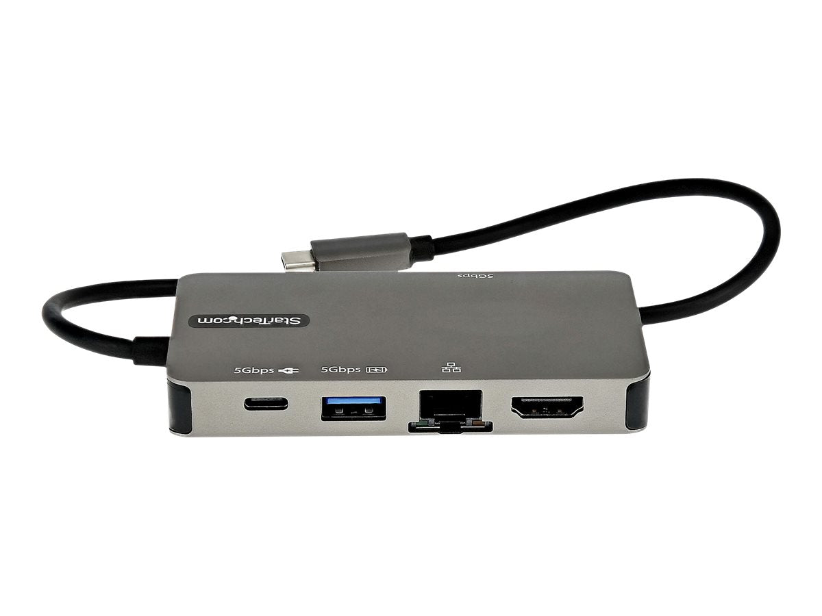 StarTech.com USB-C Multiport Adapter - USB-C auf 4K 30Hz HDMI oder 1080p VGA - USB Typ-C Mini Dock mit 100W Power Delivery Passthrough, 3-Port USB Hub 5 Gbit/s, GbE - 30cm Kabel (DKT30CHVPD2)