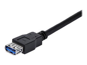 StarTech.com 1m USB 3.0 Verlängerungskabel - USB 3 Typ A Kabel Verlängerung - Stecker/ Buchse - Schwarz - USB-Verlängerungskabel - USB Typ A (M)