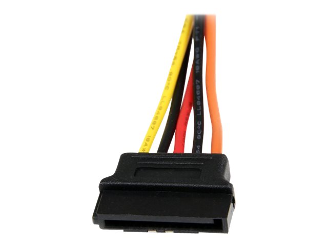 StarTech.com SATA Y-Strom-Adapterkabel mit Verriegelungs Clip 15cm - S-ATA Y Splitter Stromkabel St/Bu - Serial ATA 15pin Y-Adapter - Netz-Splitter - SATA-Stromstecker (M)