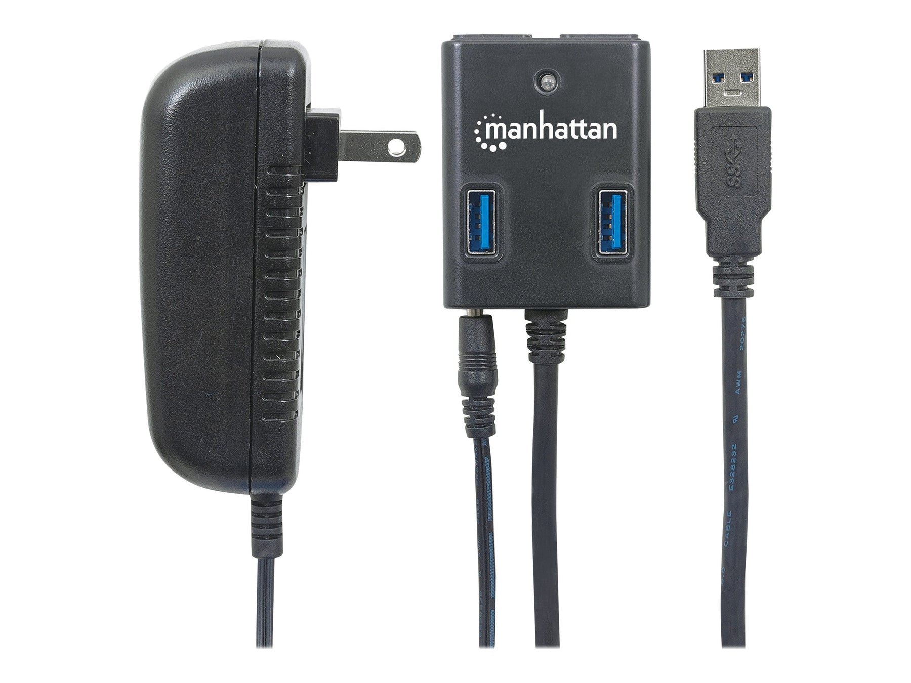 Manhattan USB-A 4-Port Hub, 4x USB-A Ports, 5 Gbps (USB 3.2 Gen1 aka USB 3.0)