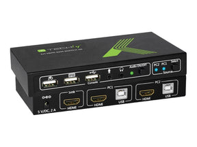 Techly 2x1 USB HDMI KVM Switch 4Kx2K - KVM-/Audio-Switch