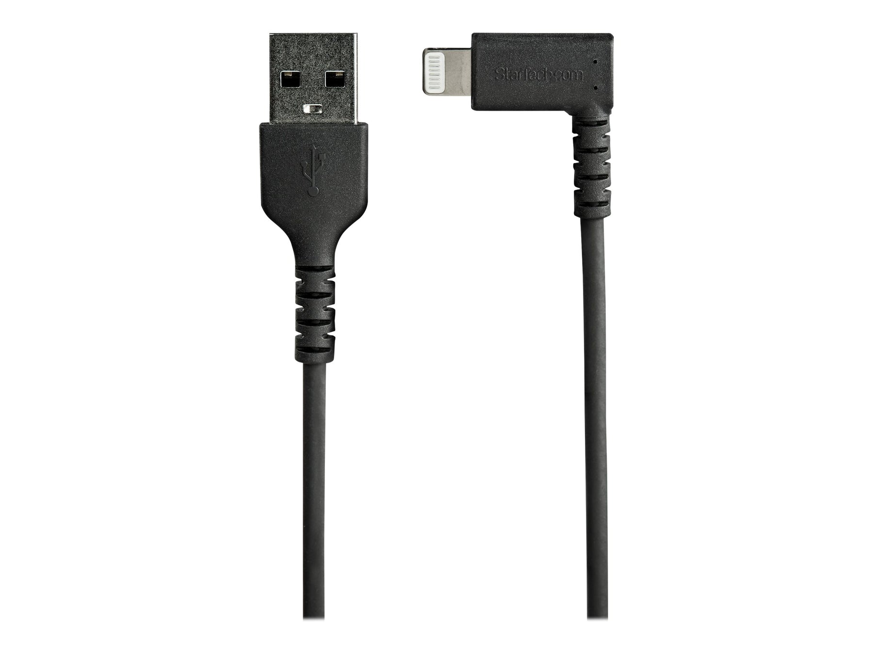 StarTech.com 2m USB-A auf Lightning-Kabel - 90° rechtwinkliges USB Typ-A auf Ladekabel - Synchronisationskabel - Apple MFi-zertifiziert iPad/iPhone 12 - Schwarz (RUSBLTMM2MBR)