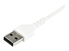 StarTech.com 1m USB-A auf USB-C Ladekabel - Dauerhaftes USB 2.0 auf USB Typ-C Datenübertragungs- und Schnellladekabel - Robuster TPE-Mantel Aramidfaser, M/M, 3A - Weiß (RUSB2AC1MW)