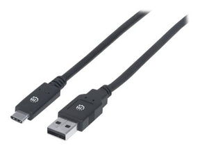 Manhattan USB-C to USB-A Cable, 2m, Male to Male, 5 Gbps (USB 3.2 Gen1 aka USB 3.0)