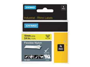 Dymo Nylon - Schwarz auf Gelb - Roll (1.9 cm x 3.5 m) 1 Kassette(n) Flexitape