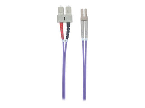 Intellinet Fibre Optic Patch Cable, OM4, LC/SC, 2m, Violet, Duplex, Multimode, 50/125 Âµm, LSZH, Fiber, Lifetime Warranty, Polybag - Patch-Kabel - SC multi-mode (M)