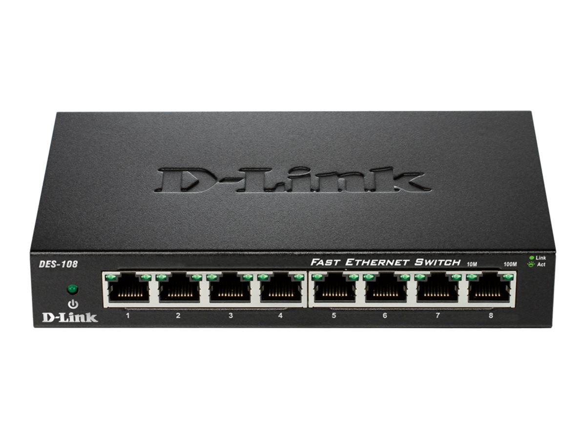 D-Link DES 108 - Switch - 8 x 10/100 - Desktop