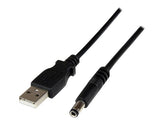 StarTech.com USB 2.0 auf Hohlstecker Typ N Kabel - USB A DC 5V 5,5mm Stecker Stromkabel Stecker 1m - Stromkabel - USB (nur Strom)