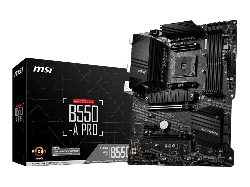 MSI B550-A PRO - Motherboard - ATX - Socket AM4 - AMD B550 Chipsatz - USB-C Gen2, USB-C Gen1, USB 3.2 Gen 1, USB 3.2 Gen 2 - Gigabit LAN - Onboard-Grafik (CPU erforderlich)