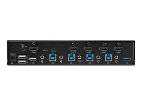 StarTech.com 4 Port HDMI KVM Switch - Einzelmonitor 4K 60Hz Ultra HD HDR - HDMI 2.0 KVM Switch mit 2 Port USB 3.0 Hub (5 Gbit/s)