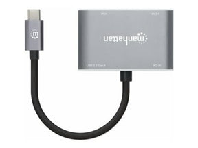 Manhattan USB-C Dock/Hub, Ports (x4):  HDMI, USB-A, USB-C and VGA, With Power Delivery (87W)