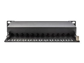 DIGITUS Cat.6A Patch Panel, geschirmt, 12-Port, 1HE, 10", schwarz