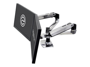 Ergotron LX Dual Side-by-Side Arm - Befestigungskit (Spannbefestigung für Tisch, Tischplattenbohrung, Stange, 2 Gelenkarme, 2 Erweiterungsklammern, T-Halterung, Basis)