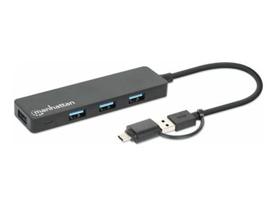 Manhattan Hub - Combo USB-A und USB-C - 4 x USB 3.2 Gen 1