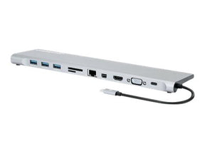 Manhattan USB-C Dock/Hub with Card Reader and MST, Ports (x9):