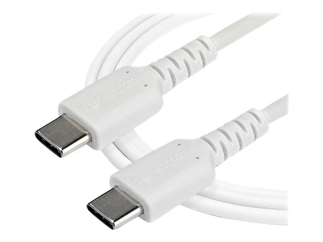 StarTech.com 2m USB-C Ladekabel - Langlebiges USB 2.0 Typ C zu USB C Datenübertragungs-/Schnellladekabel - TPE Mantel Aramidfaser M/M 60W Weiß - Samsung S10 S20 iPad Pro MS Surface (RUSB2AC2MW)