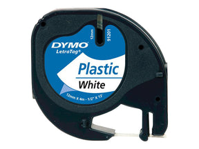 Dymo LetraTAG - Kunststoff - weiß - Rolle (1,2 cm x 4 m)