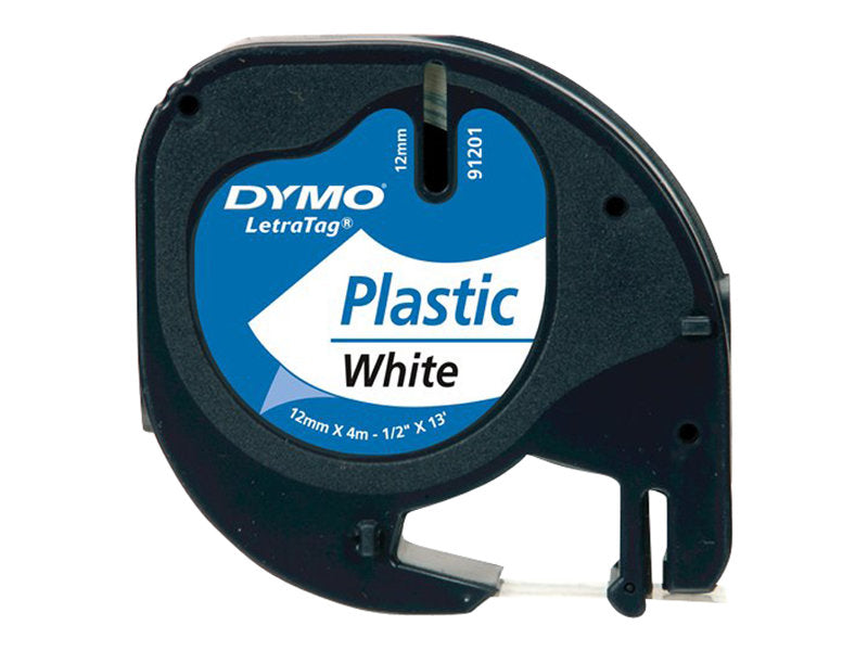 Dymo LetraTAG - Kunststoff - weiß - Rolle (1,2 cm x 4 m)