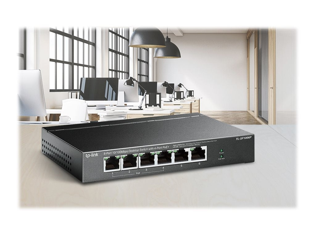 TP-LINK TL-SF1006P V4 - Switch - unmanaged - 6 x 10/100 (4 PoE+)