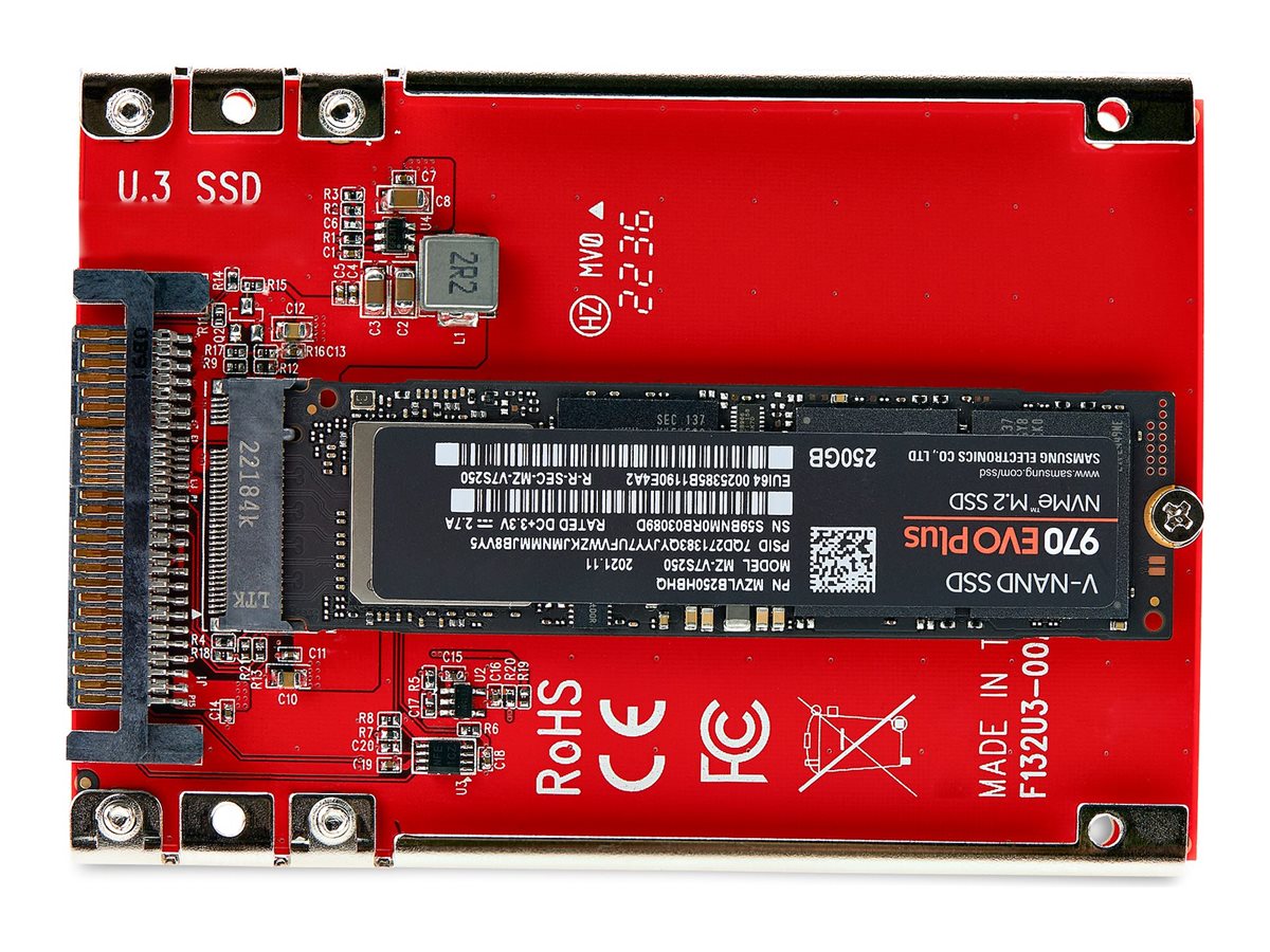 StarTech.com M.2 to U.3 Adapter, For M.2 NVMe SSDs, PCIe M.2 Drive to 2.5inch U.3 (SFF-TA-1001)