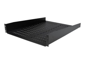 StarTech.com 2 HE 19 Fest montierbarer Fachboden für Server Rack/ Schrank bis 22 Kg - Belüfteter Fachboden für Serverschrank 55cm Tief - Rack - Regal - Schwarz - 2U - 55.9 cm (22")