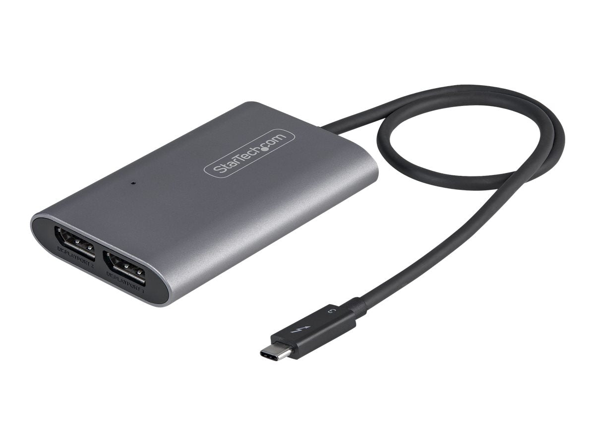 StarTech.com Thunderbolt 3 auf Dual DisplayPort Adapter DP 1.4 - Dual 4K 60Hz oder Single 8K/5K TB3 zu DP Adapter - Mac/Windows - USB/DisplayPort-Adapter - 24 pin USB-C (M)