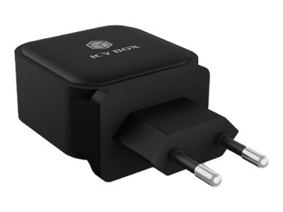 ICY BOX IB-PS103-PD - Netzteil - 65 Watt - 3.25 A - PD 3.0, QC 3.0 - 3 Ausgabeanschlussstellen (USB, 2 x USB-C)