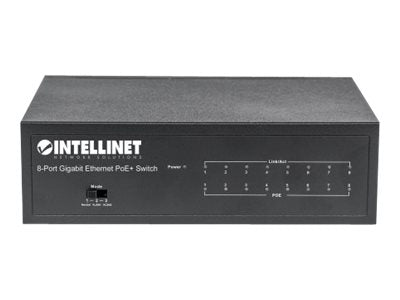 Intellinet 8-Port Gigabit Ethernet PoE+ Switch, IEEE 802.3at/af Power over Ethernet (PoE+/PoE)-