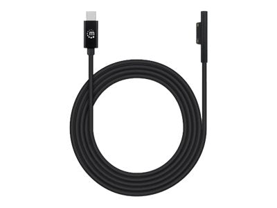 Manhattan USB-C to Surface Connect Cable, 1.8m, Male to Male. 15V/3A, Black, Lifetime Warranty, Polybag - USB-Kabel - USB-C (M)