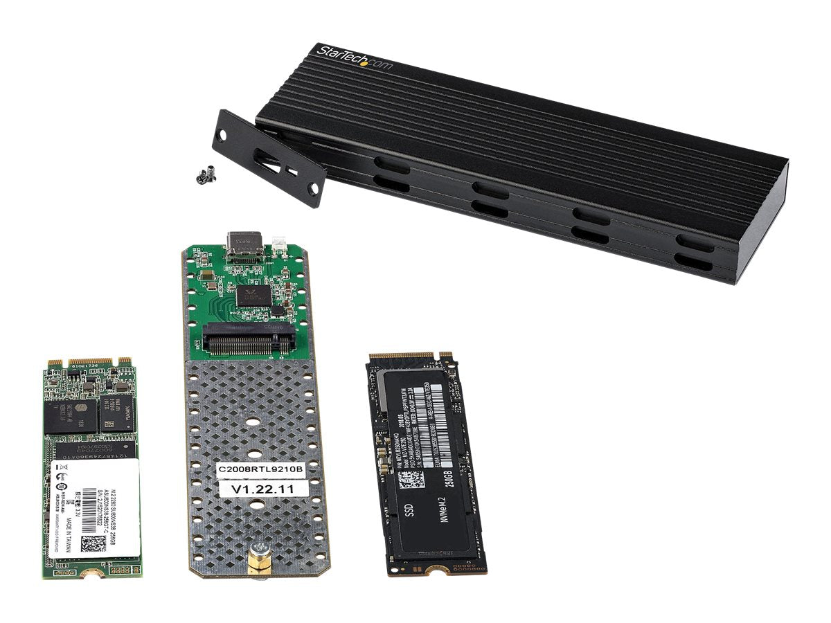 StarTech.com NVMe SSD Gehäuse - USB-C 10 Gbit/s auf M.2 NVMe oder M.2 SATA SSD - Externes M.2 PCIe/SATA NGFF SSD Aluminiumgehäuse - USB Type-C & USB-A - Unterstützt 2230/2242/2260/2280 ( SM2E1BMU31C)