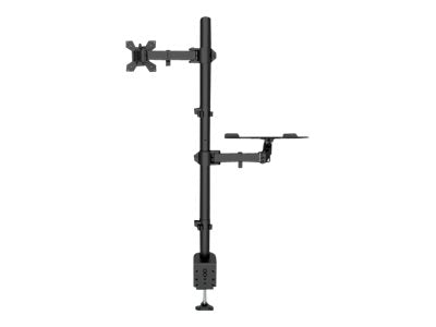 Manhattan TV & Monitor & Laptop Combo Mount, Desk, Full Motion, 1 screen, Screen Sizes: 10-27", Laptop up to 17", Black, Clamp Assembly, VESA 75x75 to 100x100mm, Max 8kg, Lifetime Warranty - Befestigungskit (Tischmontage)