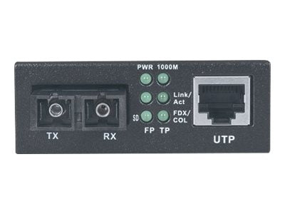 Intellinet Gigabit Ethernet Singlemode Medienkonverter, 10/100/1000Base-T auf 1000Base-LX (SC)