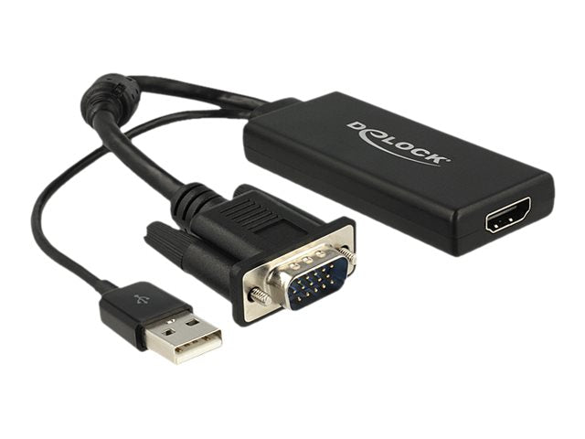 Delock Videokonverter - VGA - HDMI - Schwarz