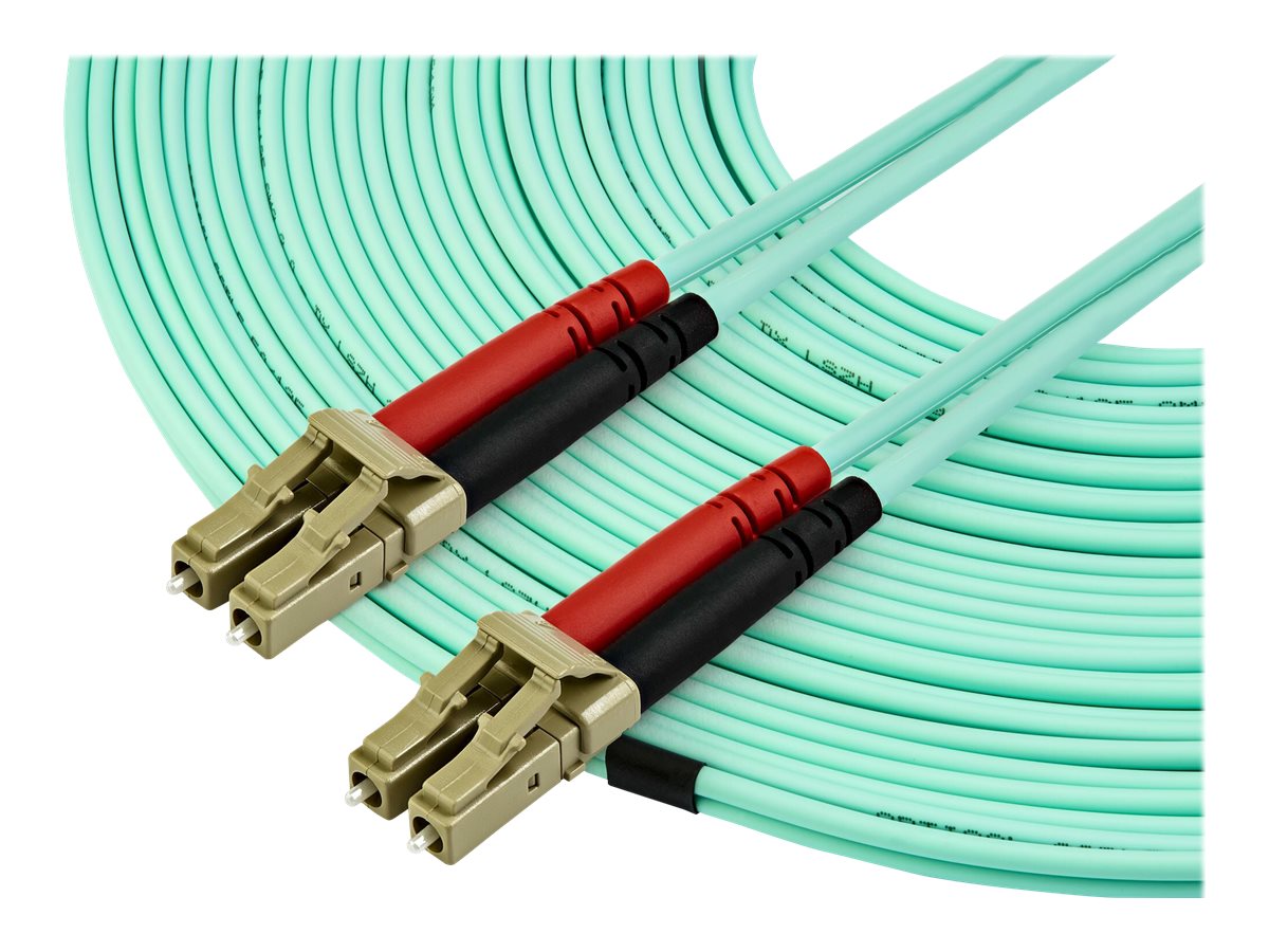 StarTech.com 15m OM3 LC to LC Multimode Duplex Fiber Optic Patch Cable - Aqua - 50/125 - LSZH Fiber Optic Cable - 10Gb (A50FBLCLC15)