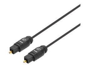 Manhattan Toslink Digital Optical AudioCable, 1m, Male/Male, Toslink S/PDIF, Gold plated contacts, Lifetime Warranty, Polybag - Digitales Audio-Kabel (optisch)