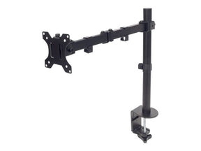 Manhattan TV & Monitor Mount, Desk, Full Motion, 1 screen, Screen Sizes: 10-27", Black, Clamp Assembly, VESA 75x75 to 100x100mm, Max 8kg, Lifetime Warranty - Befestigungskit - für LCD-Display - Stahl - Schwarz - Bildschirmgröße: 33-81.3 cm (13"-32")