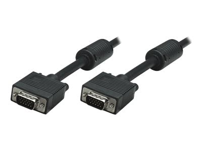 Manhattan VGA Monitor Cable (with Ferrite Cores), 10m, Black, Male to Male, HD15, Cable of higher SVGA Specification (fully compatible)