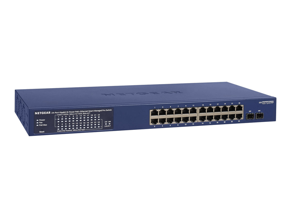 Netgear Smart GS724TPP - Switch - L3 Lite - Smart - 24 x 10/100/1000 (PoE+)