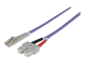 Intellinet Fibre Optic Patch Cable, OM4, LC/SC, 1m, Violet, Duplex, Multimode, 50/125 Âµm, LSZH, Fiber, Lifetime Warranty, Polybag - Patch-Kabel - SC multi-mode (M)