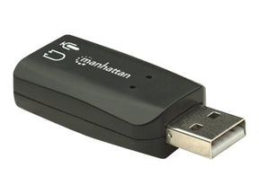 IC Intracom Manhattan USB-A Sound Adapter, USB-A to 3.5mm Mic-in and Audio-Out ports, 480 Mbps (USB 2.0)