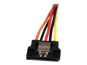 StarTech.com SATA Y-Strom-Adapterkabel mit Verriegelungs Clip 15cm - S-ATA Y Splitter Stromkabel St/Bu - Serial ATA 15pin Y-Adapter - Netz-Splitter - SATA-Stromstecker (M)