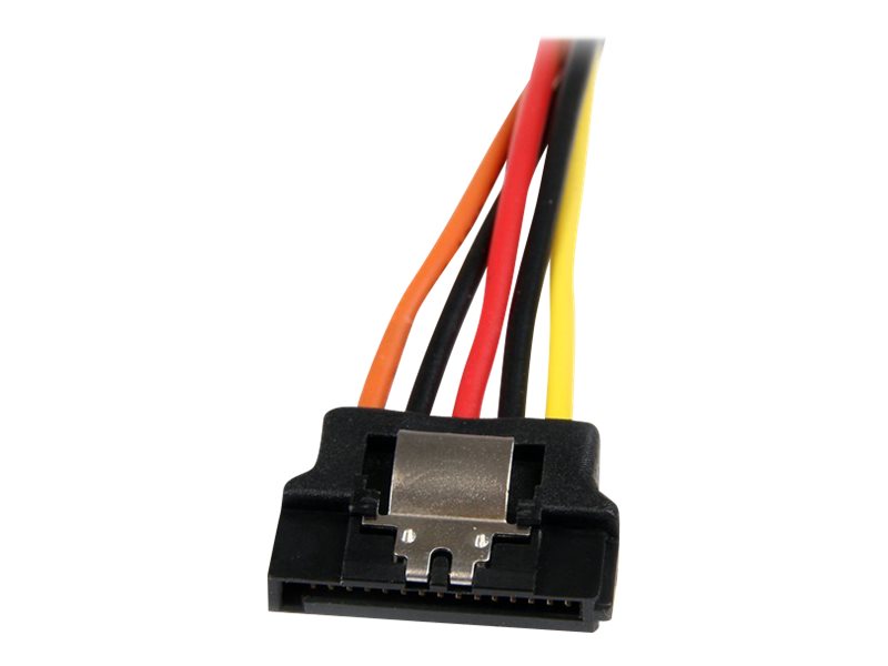 StarTech.com SATA Y-Strom-Adapterkabel mit Verriegelungs Clip 15cm - S-ATA Y Splitter Stromkabel St/Bu - Serial ATA 15pin Y-Adapter - Netz-Splitter - SATA-Stromstecker (M)