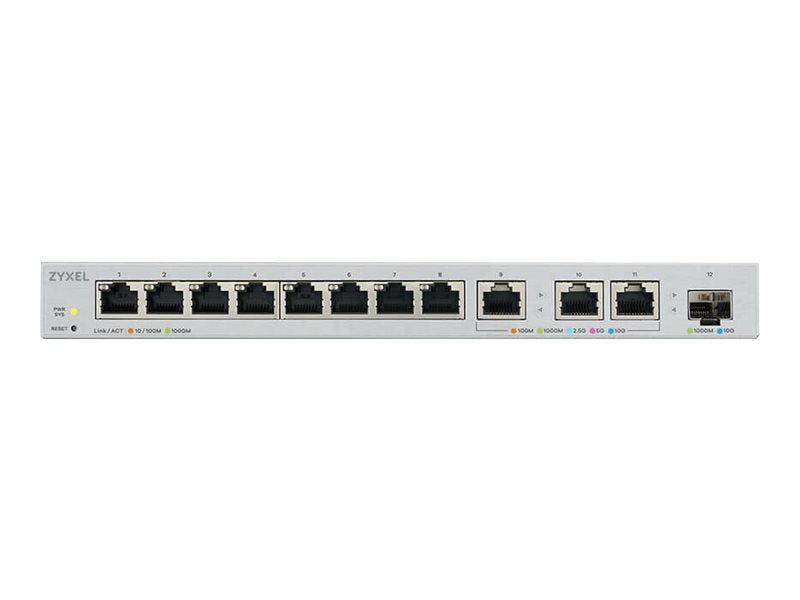 ZyXEL XGS1250-12 - Switch - managed - 8 x 10/100/1000 + 3 x 100/1000/2.5G/5G/10GBase-T + 1 x SFP+