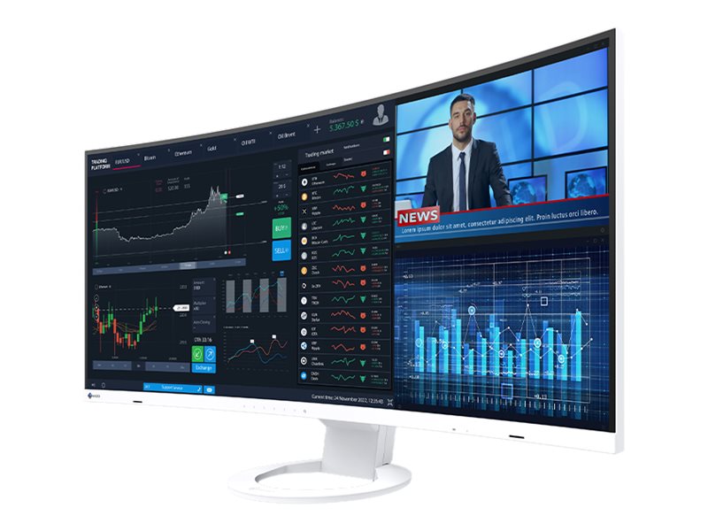 EIZO FlexScan EV3895-WT - Mit FlexStand - LED-Monitor - gebogen - 95.3 cm (37.5")