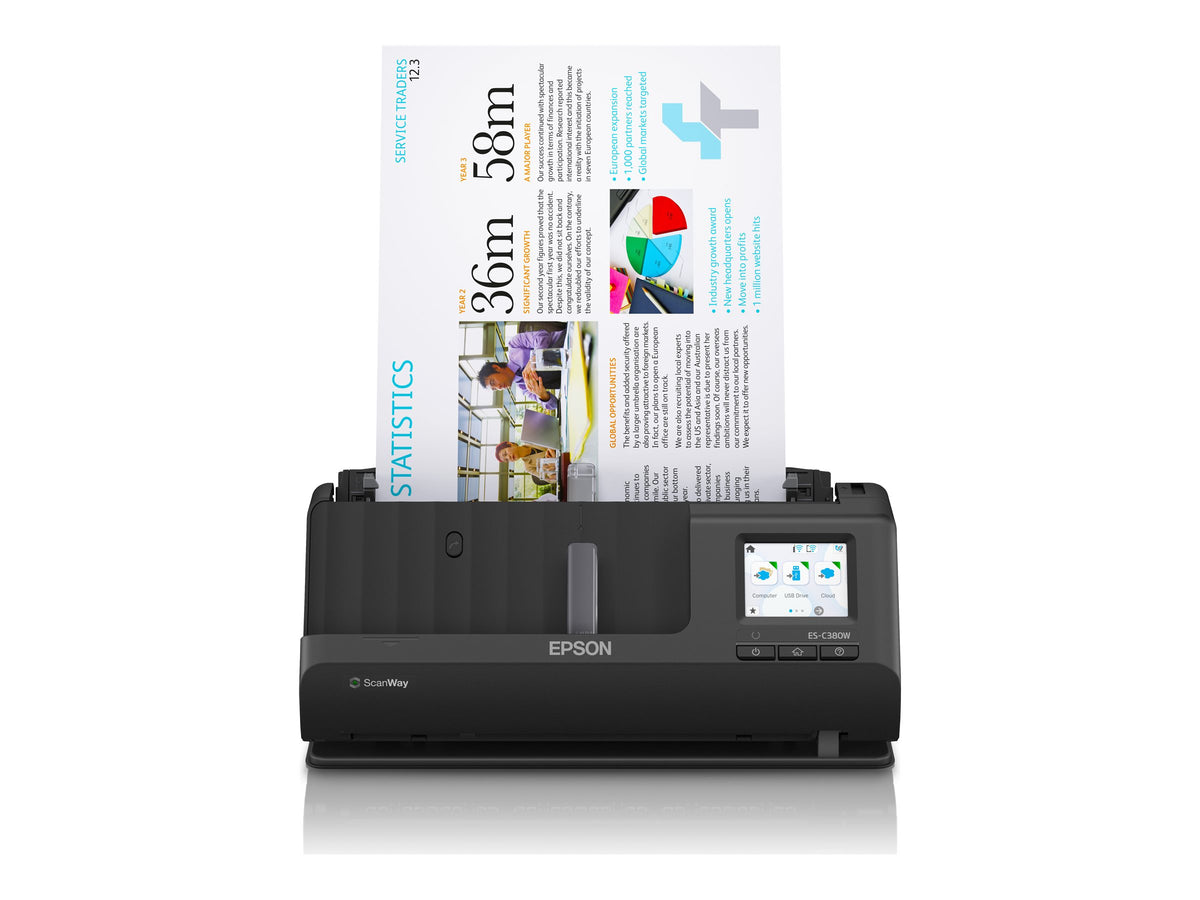 Epson ES-C380W - Einzelblatt-Scanner - Duplex - A4/Legal - 600 dpi x 600 dpi - automatischer Dokumenteneinzug (20 Seiten)